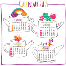 Calendar 2015-September, October, November, December