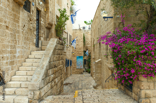 Naklejka samoprzylepna Typowa aleja w jaffa, tel aviv - izrael