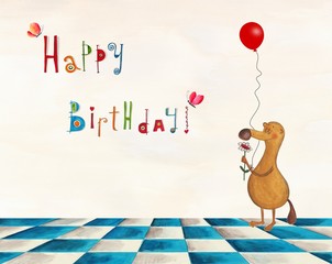 Wall Mural - Birthday greeting card