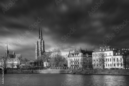 Naklejka na szybę Zabytkowy Ostrów Tumski we Wrocławiu