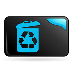 Sticker - recyclable sur bouton web rectangle bleu