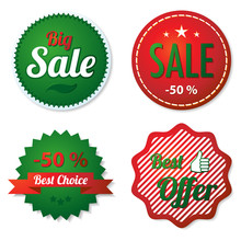 Red And Green Sale Labels
