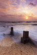 Sunset and sea defences