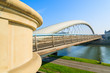Bernatka bridge over Vistula river on sunny day, Krakow, Poland