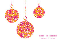Vector Colorful Triangle Texture Christmas Ornaments Silhouettes