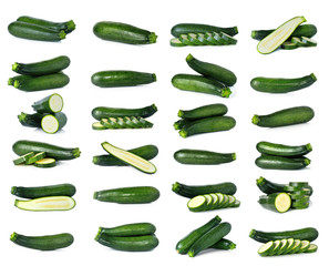 fresh vegetable zucchini isolated on white background