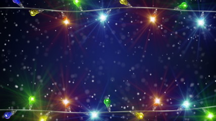 Wall Mural - holiday colorful christmas lamps loopable background