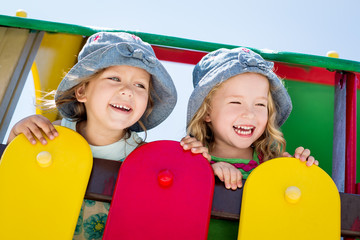 happy little children on the playground