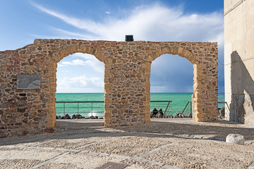 Wall Mural - Architecture at Cefalu Sicily arches close up