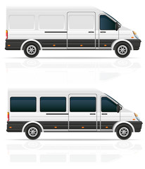 Wall Mural - mini bus for the carriage of cargo and passengers vector illustr