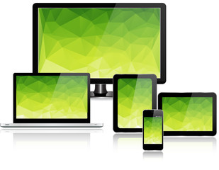 Wall Mural - electronic devices with green screen