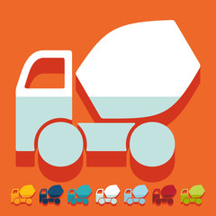 Sticker - Flat design: Cement Mixer