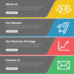 Wall Mural - Flat design concept for website template - about us, our mission