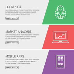 Wall Mural - flat design concept for seo, marketing, mobile apps