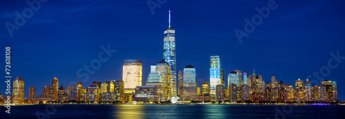 Naklejka samoprzylepna Niższa panorama panoramę Manhattanu o zmierzchu, Nowy Jork