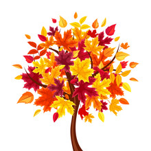 Abstract Autumn Tree. Vector Illustration.