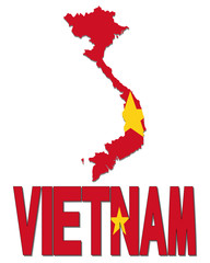 Wall Mural - Vietnam map flag and text illustration
