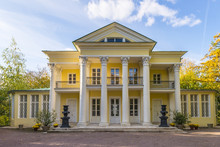Russian Manor House In Autumn Park