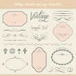 Vintage elements and page decoration