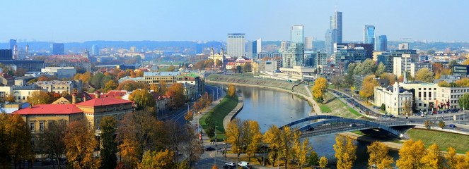 Wall Mural - Vilnius autumn panorama from Gediminas castle tower