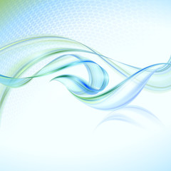 Aufkleber - Abstract waving background with blue element