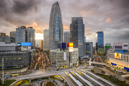 Fotoboard na płycie Shinjuku, tokyo, japonia cityscape