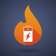 Poster - Flame icon with a battery