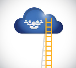 ladder to team cloud illustration design