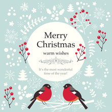 Christmas Vector Illustration. Holiday Greeting Card