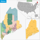 Fototapeta Mapy - Maine map