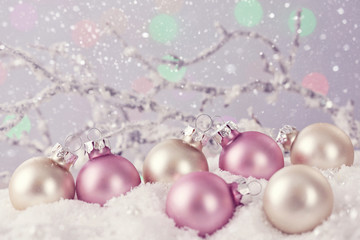 Canvas Print - Pastel colored ornaments