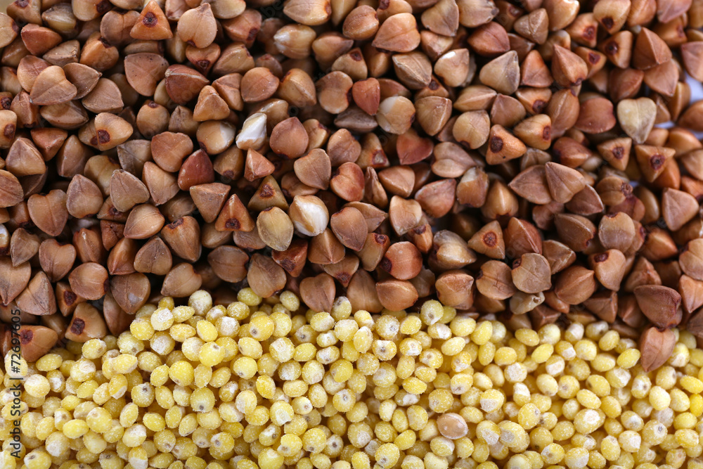 Millet and buckwheat as background