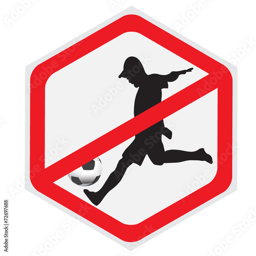 Soccer, football, not allowed, sing, hexagon Stock Vector Adobe Stock