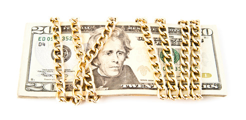 Wall Mural - dollars in a chain