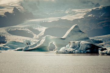 Jokulsarlon Glacier Lagoon in Vatnajokull National Park, Iceland