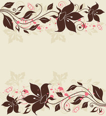 Poster - Decorative background with flowers