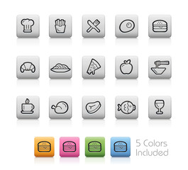 Wall Mural - Food and Drink Icons 1 - EPS with 5 colors in different layers