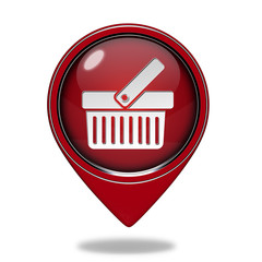 shopping cart pointer icon on white background