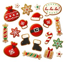 Christmas Cookies Set Santa Claus Theme