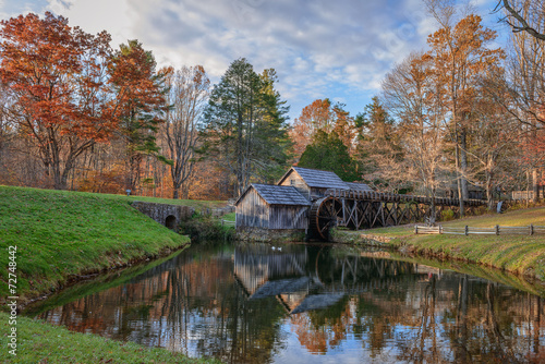 Fotografie, Obraz Mabry Mill, a restored gristmill on the Blue Ridge Parkway in Vi