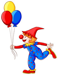 Sticker - A clown with balloons