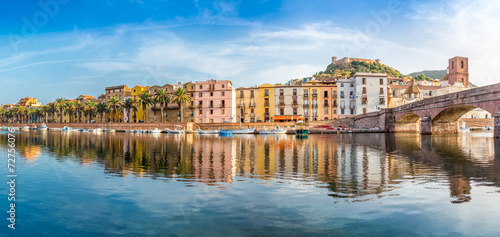 Panoramic view at the Bosa in Sardinia Canvas Print