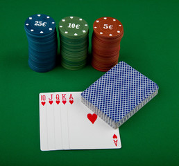 playing-cards and chips