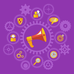 Wall Mural - flat marketing concept