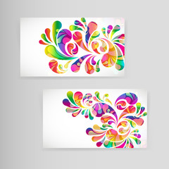 Aufkleber - Sample business card with bright teardrop-shaped arches.