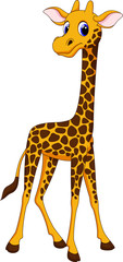 Wall Mural - Cute giraffe cartoon