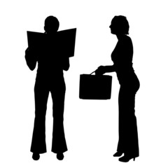 Poster - Vector silhouette of a businesswoman.