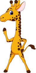 Wall Mural - Cute giraffe cartoon
