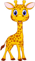 Wall Mural - cute giraffe cartoon