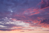 Fototapeta Na sufit - Sky with purple clouds at sunset